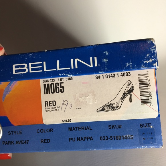 Red and Black Snakeskin Heels - Picture 10 of 10